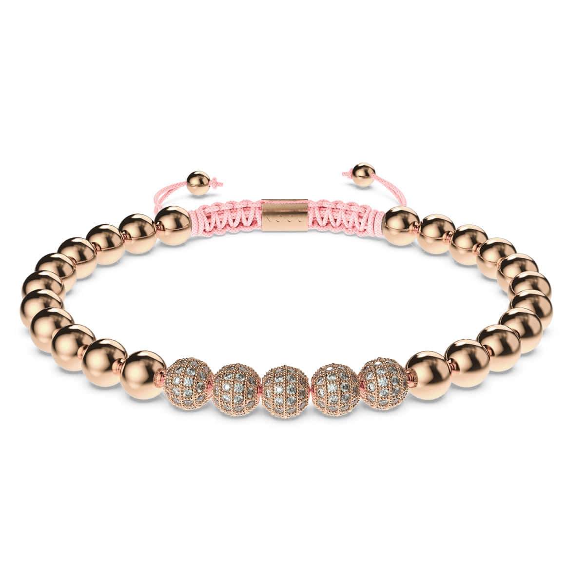 18 Karat Roségold | Gala-Armband mit Kristallpavé | Rosa